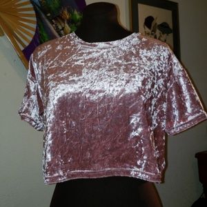 CrushedPink Velvet Croptop